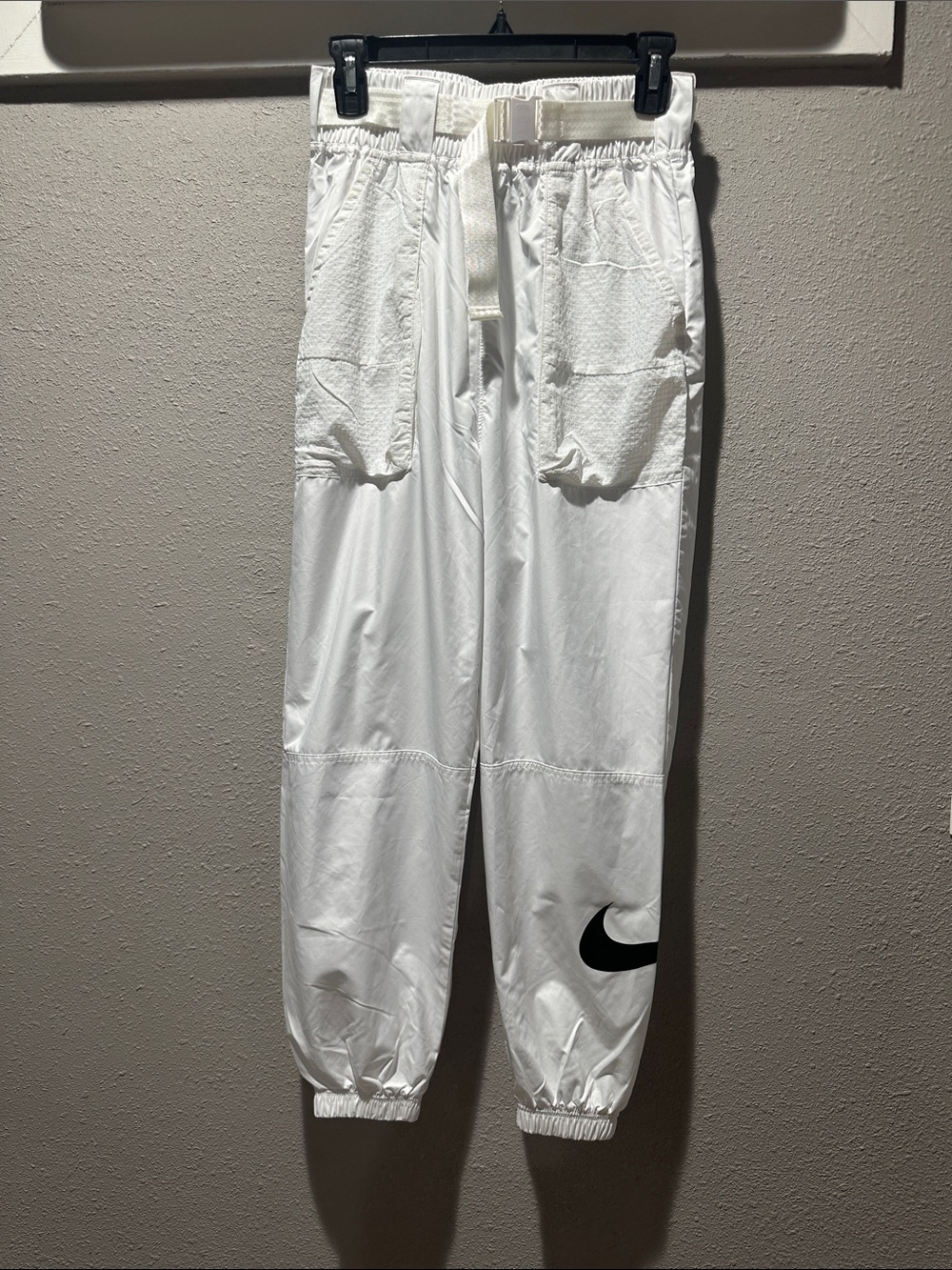Nike White Women’s Jogger Pants with Black Swoosh